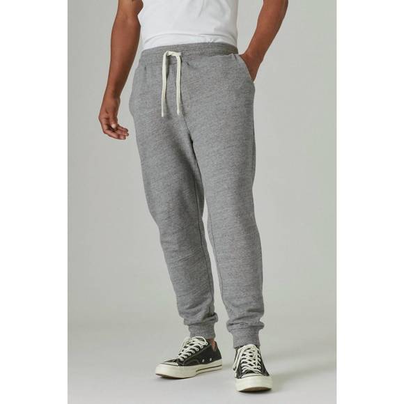 NEW LUCKY BRAND sueded terry joggers in heather grey - Picture 1 of 7